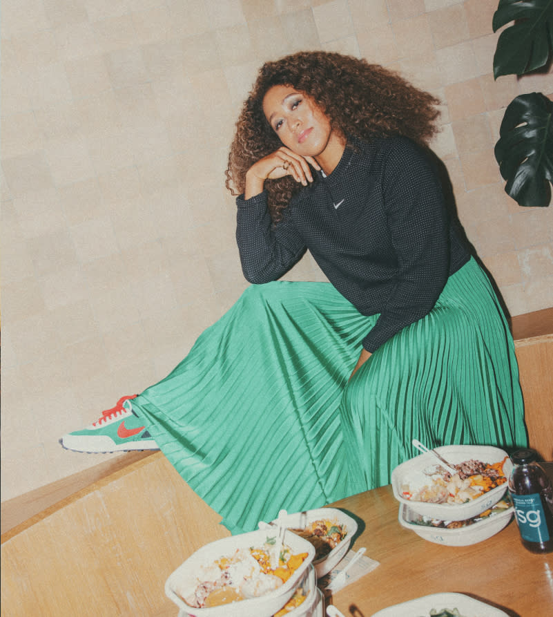 Naomi Osaka bowls