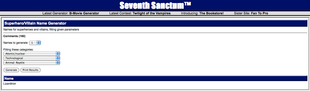 Seventh Sanctum : Super Hero Name Generator | Ad Age