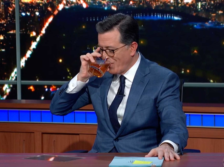Watch Colbert’s surreal, nearly audience-free ‘Late Show’ monologue