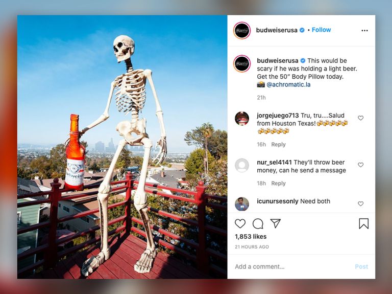 Home Depot’s sold-out giant Halloween skeletons creep into brands’ social feeds