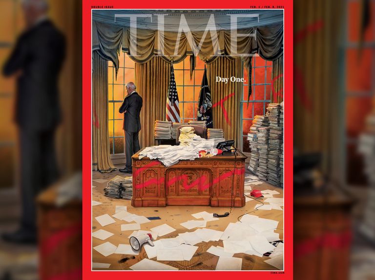 Time’s latest cover shows Biden in an Oval Office trashed by his predecessor