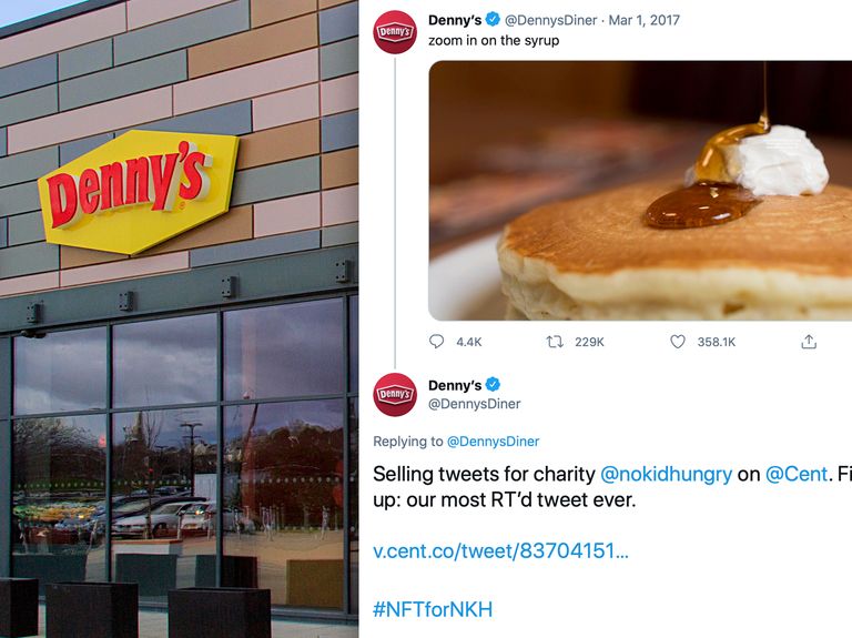 Denny’s turns its most-prized tweets into NFTs for charity