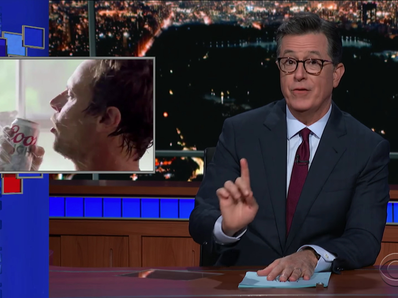 Watch Colbert’s hilarious (and gross) spoof of Coors Light’s ‘shower