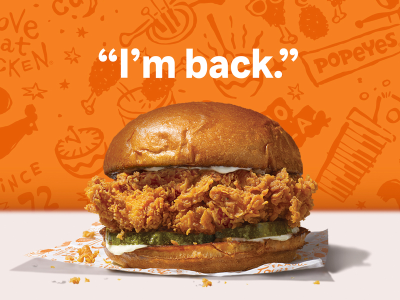 Popeyes unabashedly bashes ChickfilA to promote the return of its