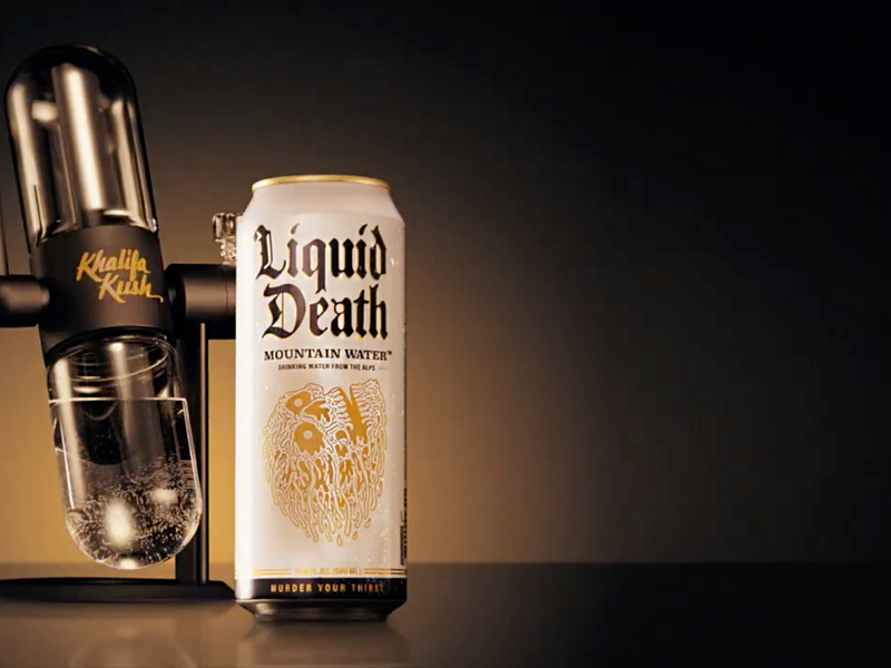 Liquid Death promotes itself as bong water with Wiz Khalifa Ad Age