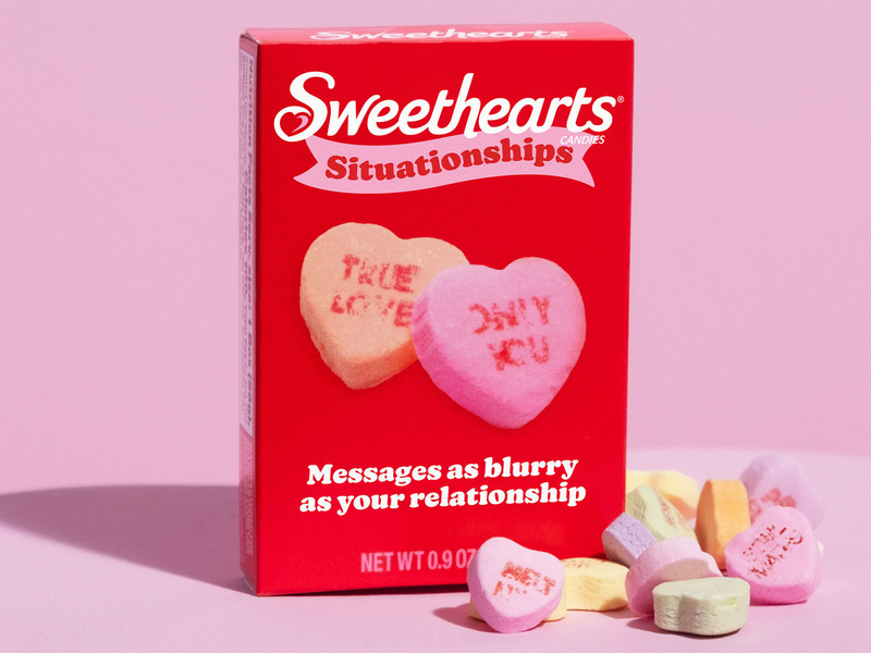 Sweethearts packs up boxes of its blurry, misprinted candies for those