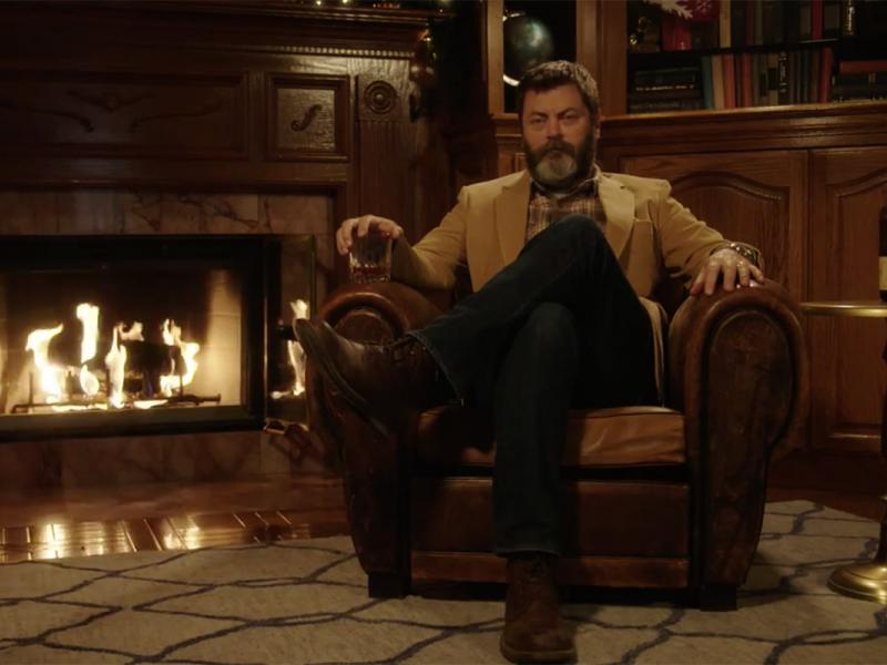 This 45Minute Nick Offerman 'Yule Log' Whisky Ad is Utterly Perfect