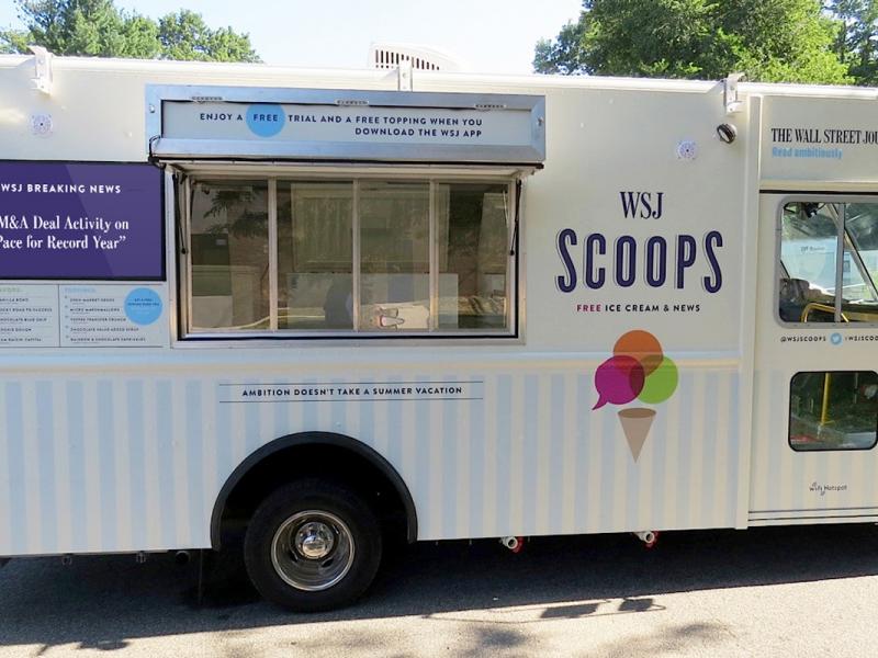 Wall Street Journal Food Truck Dishes Out Ice Cream With Breaking News