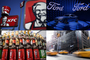 A collage of Nike, KFC, Ford and ABinBev